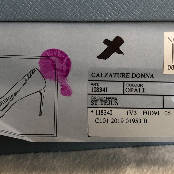 Prada Croc Embossed Pointed Toe Pump (Women)- Pink - Picture 4 of 4